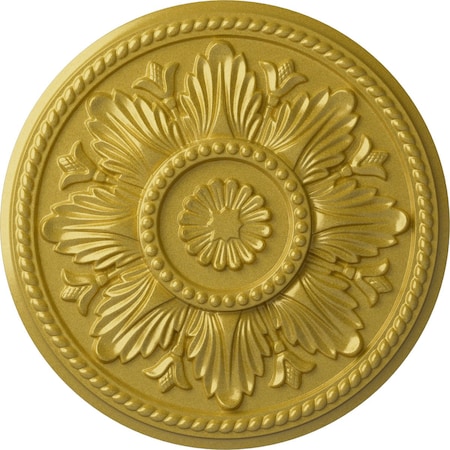 Edinburgh Ceiling Medallion (Fits Canopies up to 5 1/4"), Hand-Painted Rich Gold, 18"OD x 1 3/4"P